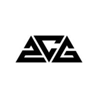 logo lettera triangolare zcg con forma triangolare. zcg triangolo logo design monogramma. modello di logo vettoriale triangolo zcg con colore rosso. logo triangolare zcg logo semplice, elegante e lussuoso. zcg