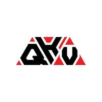 design del logo della lettera del triangolo qkv con forma triangolare. monogramma di design del logo del triangolo qkv. modello di logo vettoriale triangolo qkv con colore rosso. logo triangolare qkv logo semplice, elegante e lussuoso. qkv