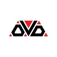 design del logo della lettera triangolare ovd con forma triangolare. monogramma di design con logo triangolo ovd. modello di logo vettoriale triangolo ovd con colore rosso. logo triangolare ovd logo semplice, elegante e lussuoso. ovv