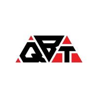 design del logo della lettera triangolare qbt con forma triangolare. monogramma di design del logo del triangolo qbt. modello di logo vettoriale triangolo qbt con colore rosso. logo triangolare qbt logo semplice, elegante e lussuoso. qbt