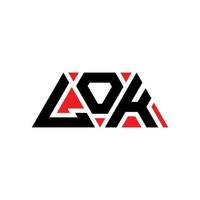 lok triangolo lettera logo design con forma triangolare. lok triangolo logo design monogramma. modello di logo vettoriale triangolo lok con colore rosso. lok logo triangolare logo semplice, elegante e lussuoso. guarda