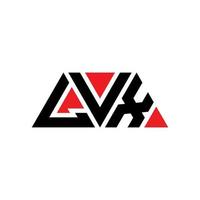 design del logo della lettera del triangolo lvx con forma triangolare. lvx triangolo logo design monogramma. modello di logo vettoriale triangolo lvx con colore rosso. logo triangolare lvx logo semplice, elegante e lussuoso. lvx