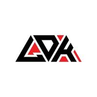 ldk triangolo logo lettera design con forma triangolare. Monogramma di design con logo triangolo ldk. modello di logo vettoriale triangolo ldk con colore rosso. logo triangolare ldk logo semplice, elegante e lussuoso. ldk