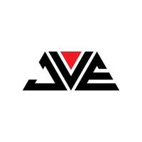 jve triangolo logo design lettera con forma triangolare. monogramma di design del logo del triangolo jve. modello di logo vettoriale triangolo jve con colore rosso. jve logo triangolare logo semplice, elegante e lussuoso. jv