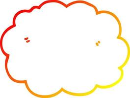 nuvola di cartoni animati di disegno a linea a gradiente caldo vettore