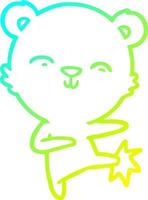 gradiente freddo disegno a tratteggio felice cartone animato orso polare calci vettore