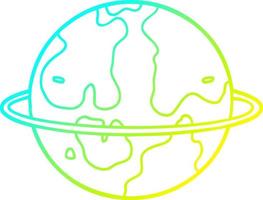 gradiente freddo disegno a tratteggio cartone animato pianeta alieno vettore