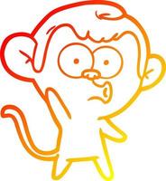 caldo gradiente disegno cartone animato scimmia sibilante vettore