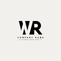 logo della lettera iniziale wr - logo aziendale semplice per alfabeto w e r vettore