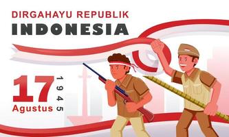 banner del giorno dell'indipendenza indonesiana, perfetto per le risorse di design vettore