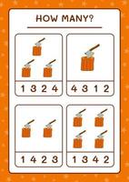 quanti ceppi con ascia, gioco per bambini. illustrazione vettoriale, foglio di lavoro stampabile vettore