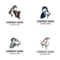 illustrazione del modello di progettazione della testa di logo animale della capra vettore