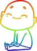 arcobaleno gradiente linea disegno felice cartone animato uomo calvo vettore