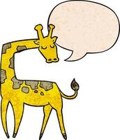 giraffa del fumetto e fumetto in stile retrò texture vettore