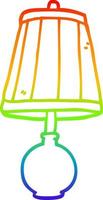 lampada da tavolo a cartoni animati con disegno a tratteggio sfumato arcobaleno vettore