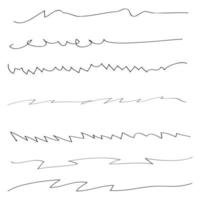 set di linee disegnate a mano in bianco e nero vettore