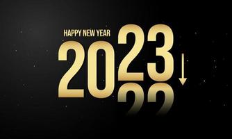 2023 felice anno nuovo sfondo vettoriale. biglietto di auguri, banner, poster. vettore