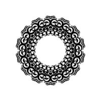 ornamento rotondo bianco nero mandala vintage per il design vettore