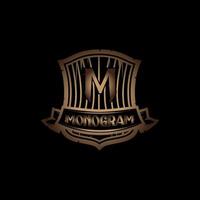 m logo monogramma design illustrazione vettoriale blu