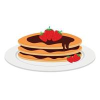 disegno vettoriale clipart pancake al cioccolato in un simpatico cartone animato