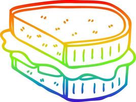 arcobaleno gradiente linea disegno cartone animato sandwich caricato vettore