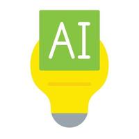 icona piatta di intelligenza artificiale vettore