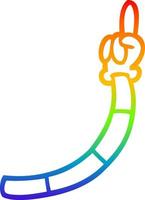 arcobaleno gradiente linea disegno cartoni animati gesti delle mani retrò vettore
