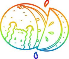 arcobaleno gradiente di disegno a tratteggio cartone animato arancione vettore