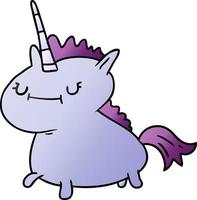 doodle cartone animato sfumato di un unicorno magico vettore