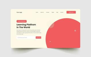 progettazione del modello dell'interfaccia utente della pagina di destinazione del sito Web di istruzione vettore