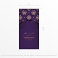 lussuoso modello di cartolina viola con ornamento mandala astratto vintage. elementi vettoriali eleganti e classici sono ottimi per la decorazione.