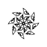 ornamento rotondo bianco nero mandala vintage. tessitura di elementi di design. vettore di loghi yoga.