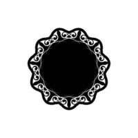 logo mandala indiano. logo in bianco e nero. tessitura di elementi di design. vettore di loghi yoga.