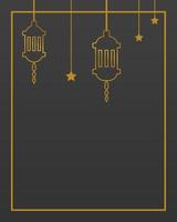 cornice a stella e lanterna con spazio per la copia e colori moderni. cornice in oro ramadhan kareem con spazio per la copia. meglio usato per ricordare il ramadhan kareem per i musulmani.