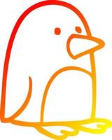 caldo gradiente disegno cartone animato piccolo pinguino vettore