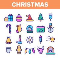set di icone vettoriali di elementi di colore natalizio