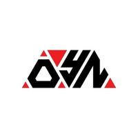 design del logo della lettera del triangolo oyn con forma triangolare. monogramma di design del logo del triangolo oyn. modello di logo vettoriale triangolo oyn con colore rosso. oyn logo triangolare logo semplice, elegante e lussuoso. oyn