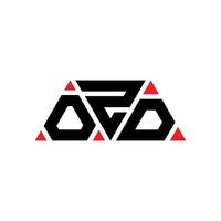 design del logo della lettera triangolare ozd con forma triangolare. monogramma di design con logo triangolo ozd. modello di logo vettoriale triangolo ozd con colore rosso. logo triangolare ozd logo semplice, elegante e lussuoso. ozd