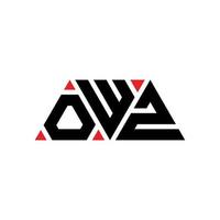 design del logo della lettera triangolare owz con forma triangolare. monogramma di design con logo triangolo owz. modello di logo vettoriale triangolo owz con colore rosso. logo triangolare owz logo semplice, elegante e lussuoso. owz