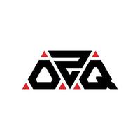 design del logo della lettera del triangolo ozq con forma triangolare. monogramma di design con logo triangolo ozq. modello di logo vettoriale triangolo ozq con colore rosso. logo triangolare ozq logo semplice, elegante e lussuoso. ozq