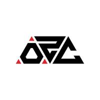 design del logo della lettera triangolare ozc con forma triangolare. monogramma di design con logo triangolo ozc. modello di logo vettoriale triangolo ozc con colore rosso. logo triangolare ozc logo semplice, elegante e lussuoso. ozc