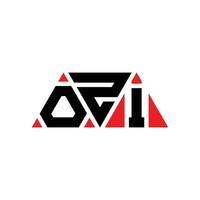 ozi triangolo lettera logo design con forma triangolare. ozi triangolo logo design monogramma. modello di logo vettoriale triangolo ozi con colore rosso. ozi logo triangolare logo semplice, elegante e lussuoso. ozi