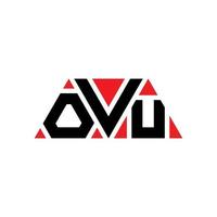 ovu triangolo lettera logo design con forma triangolare. ovu triangolo logo design monogramma. modello di logo vettoriale triangolo ovu con colore rosso. ovu logo triangolare logo semplice, elegante e lussuoso. ovo