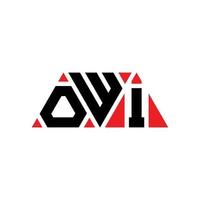 design del logo della lettera del triangolo owi con forma triangolare. owi triangolo logo design monogramma. modello di logo vettoriale triangolo owi con colore rosso. owi logo triangolare logo semplice, elegante e lussuoso. owi