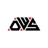 logo della lettera triangolare di ows con forma triangolare. monogramma di design del logo del triangolo di ows. modello di logo vettoriale triangolo di ows con colore rosso. ows logo triangolare logo semplice, elegante e lussuoso. ahi