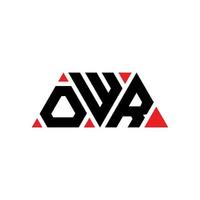 design del logo della lettera triangolare owr con forma triangolare. monogramma di design del logo del triangolo owr. modello di logo vettoriale triangolo owr con colore rosso. owr logo triangolare logo semplice, elegante e lussuoso. ohr
