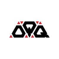 design del logo della lettera del triangolo oqq con forma triangolare. oqq triangolo logo design monogramma. modello di logo vettoriale triangolo oqq con colore rosso. oqq logo triangolare logo semplice, elegante e lussuoso. oqq