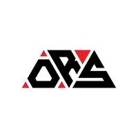 ors triangolo logo design lettera con forma triangolare. monogramma di design del logo del triangolo ors. modello di logo vettoriale triangolo ors con colore rosso. ors logo triangolare logo semplice, elegante e lussuoso. o