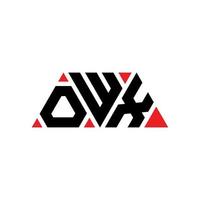 design del logo della lettera del triangolo owx con forma triangolare. monogramma di design con logo triangolo owx. modello di logo vettoriale triangolo owx con colore rosso. logo triangolare owx logo semplice, elegante e lussuoso. owx