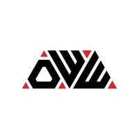 design del logo della lettera triangolare oww con forma triangolare. oww triangolo logo design monogramma. modello di logo vettoriale triangolo oww con colore rosso. oww logo triangolare logo semplice, elegante e lussuoso. oww